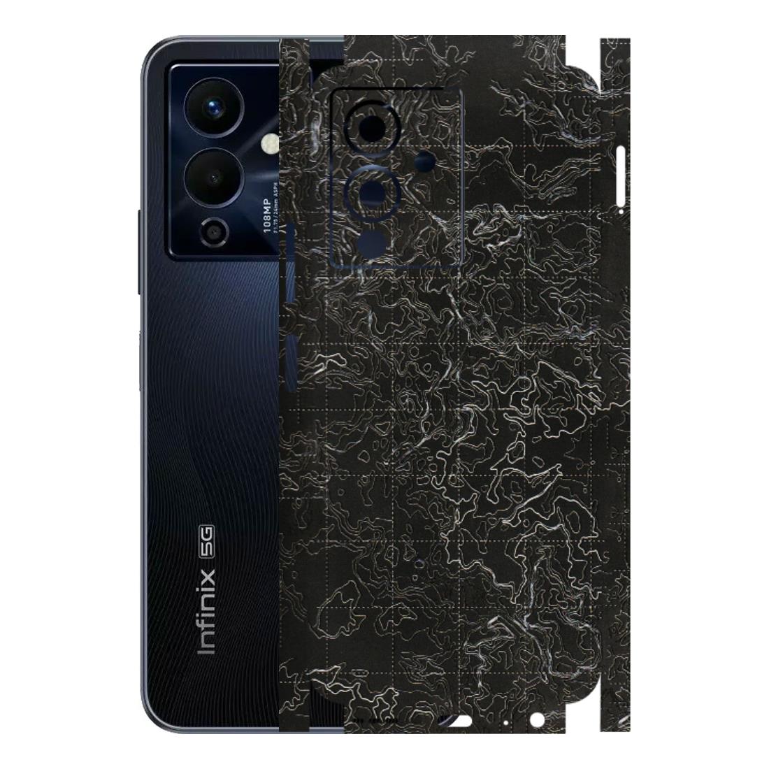 INFINIX Phone Skins (All Models) - Black map Texture - 3D Embossed Finish (L-201) Infinix Note 12 Pro (5G)