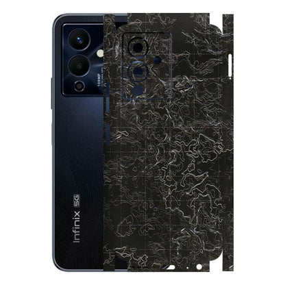 INFINIX Phone Skins (All Models) - Black map Texture - 3D Embossed Finish (L-201) Infinix Note 12 Pro (5G)