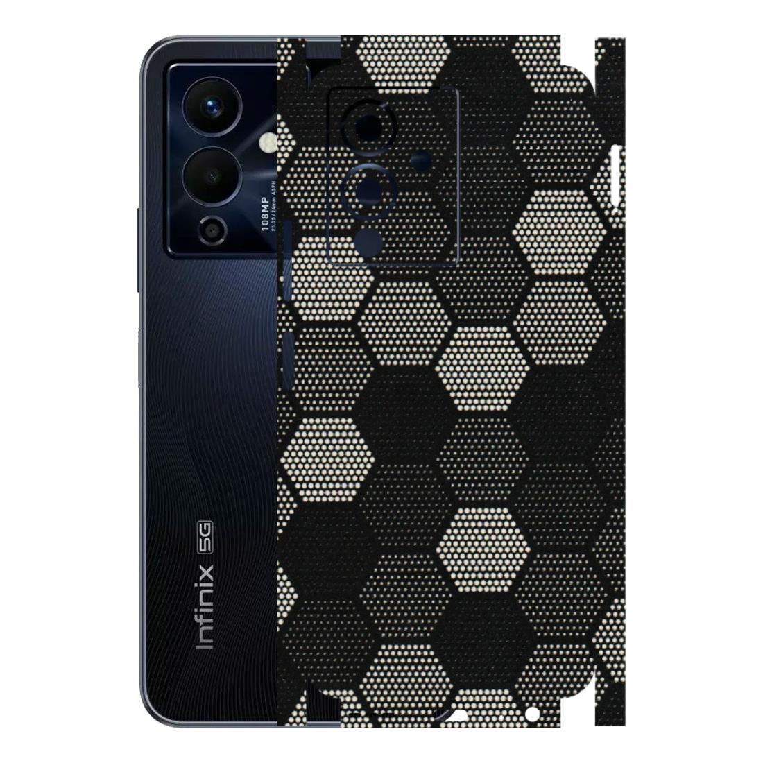 INFINIX Phone Skins (All Models) - Black & White Dotted Honeycomb Texture - 3D Embossed Finish (L-202) Infinix Note 12 Pro (5G)