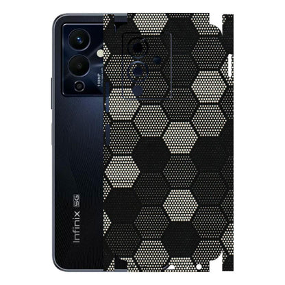 INFINIX Phone Skins (All Models) - Black & White Dotted Honeycomb Texture - 3D Embossed Finish (L-202) Infinix Note 12 Pro (5G)