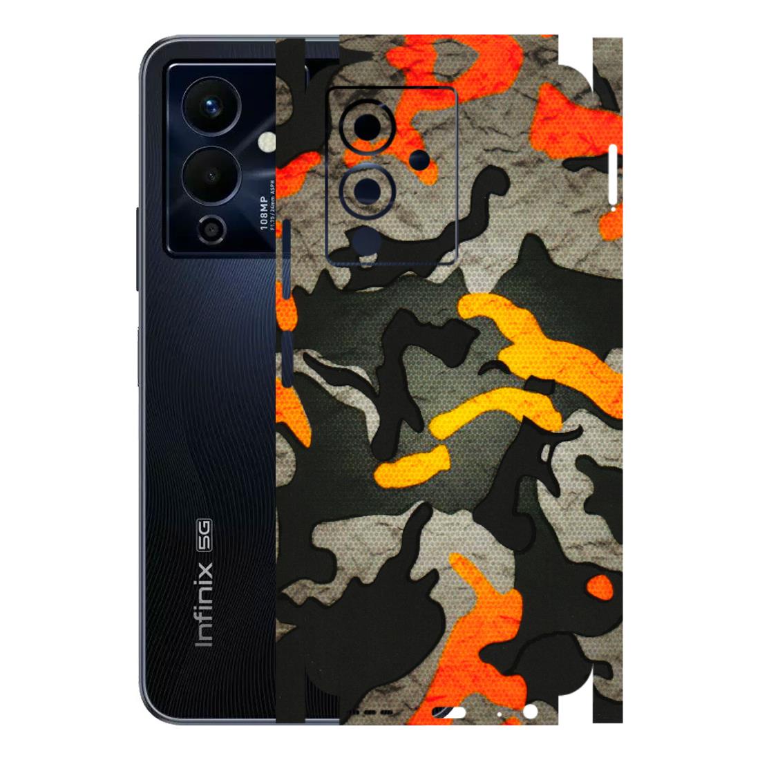 INFINIX Phone Skins (All Models) - Orange Camouflage - 3D Embossed Finish (L-204) Infinix Note 12 Pro (5G)