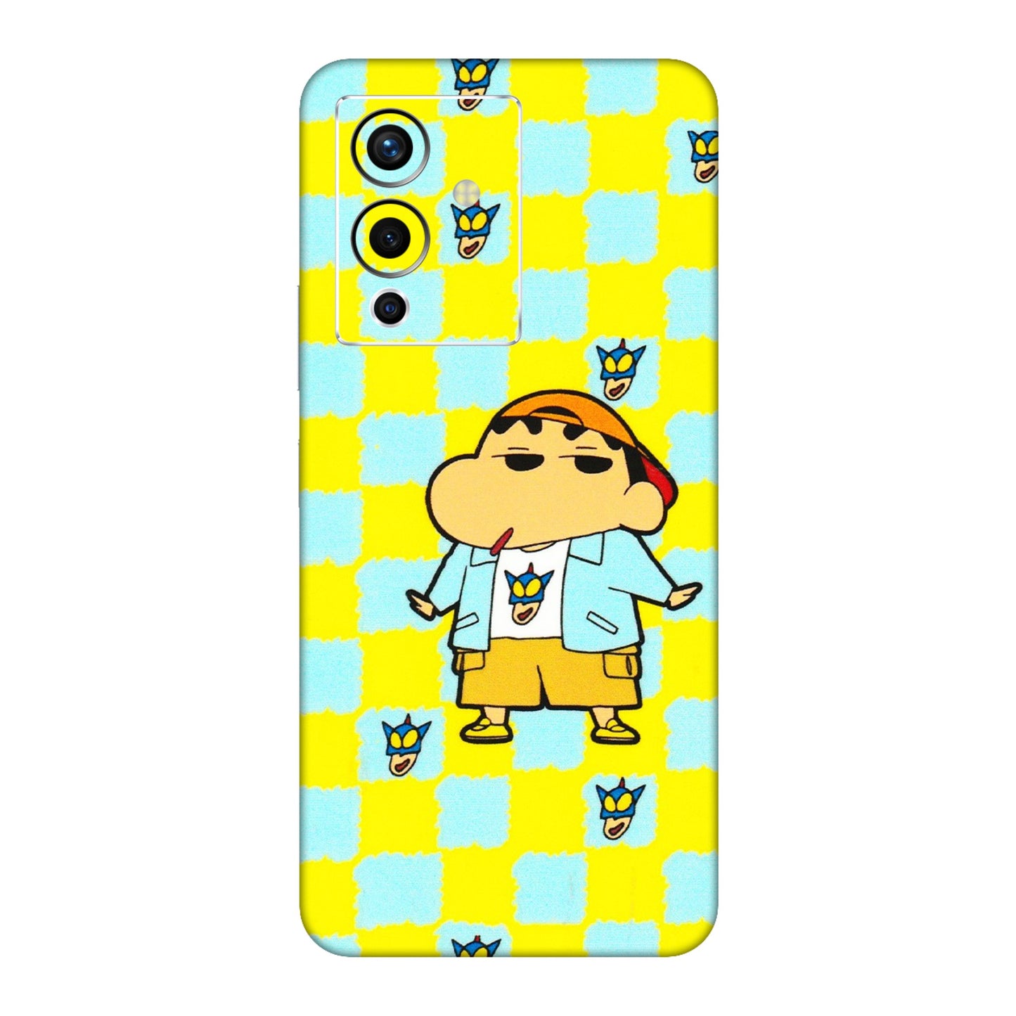 INFINIX Phone Skins (All Models) - Yellow Blue Shinchan Cute - 3D Embossed Finish (L-221) Infinix Note 12 Pro (5G)