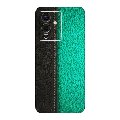 INFINIX Phone Skins (All Models) - Black Green Dual Leather Stich - 3D Embossed Finish (L-233) Infinix Note 12 Pro (5G)