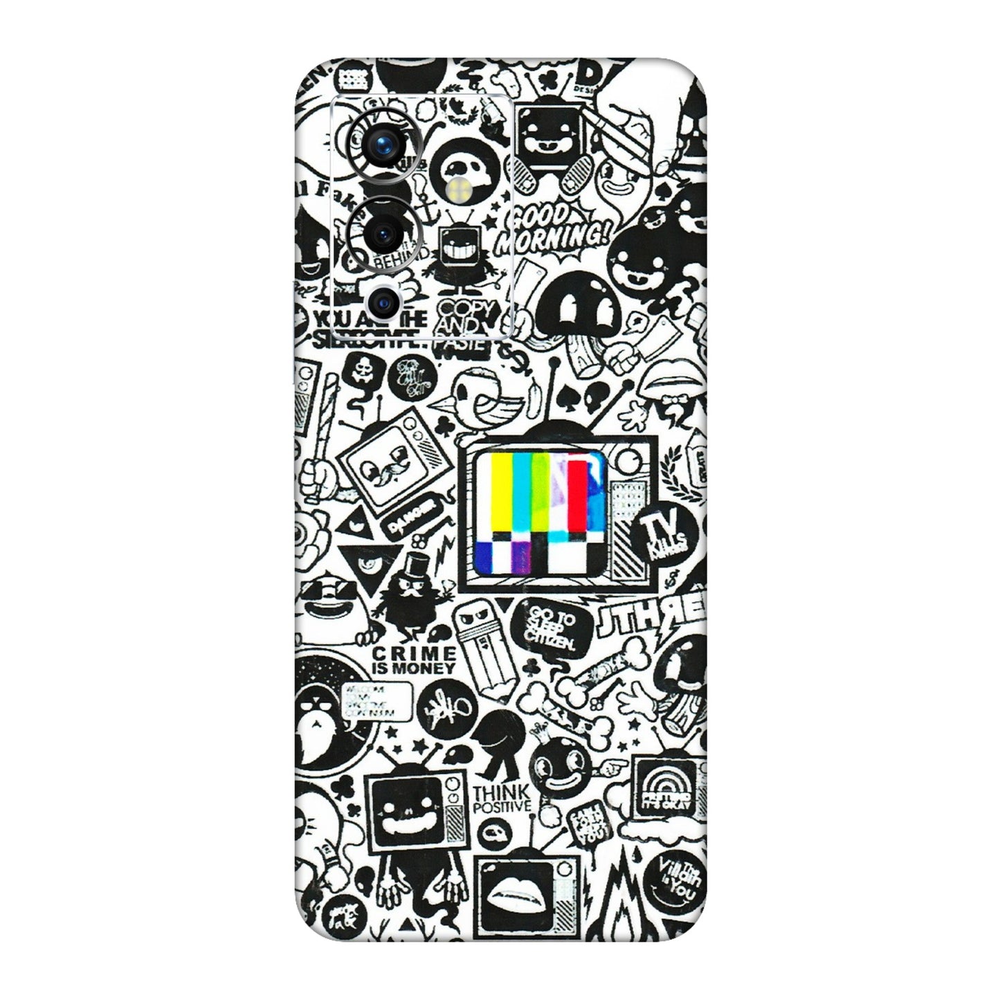 INFINIX Phone Skins (All Models) - Doodles Positive Art - 3D Embossed Finish (L-263) Infinix Note 12 Pro (5G)