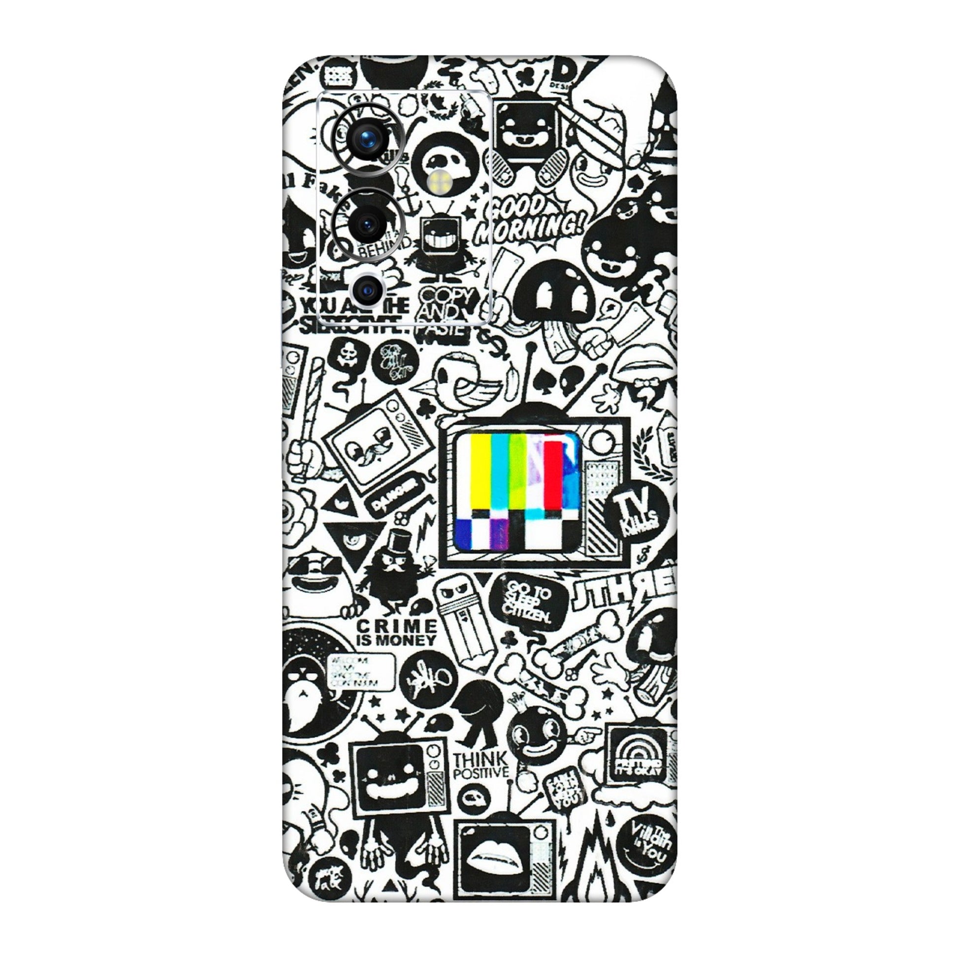 INFINIX Phone Skins (All Models) - Doodles Positive Art - 3D Embossed Finish (L-263) Infinix Note 12 Pro (5G)