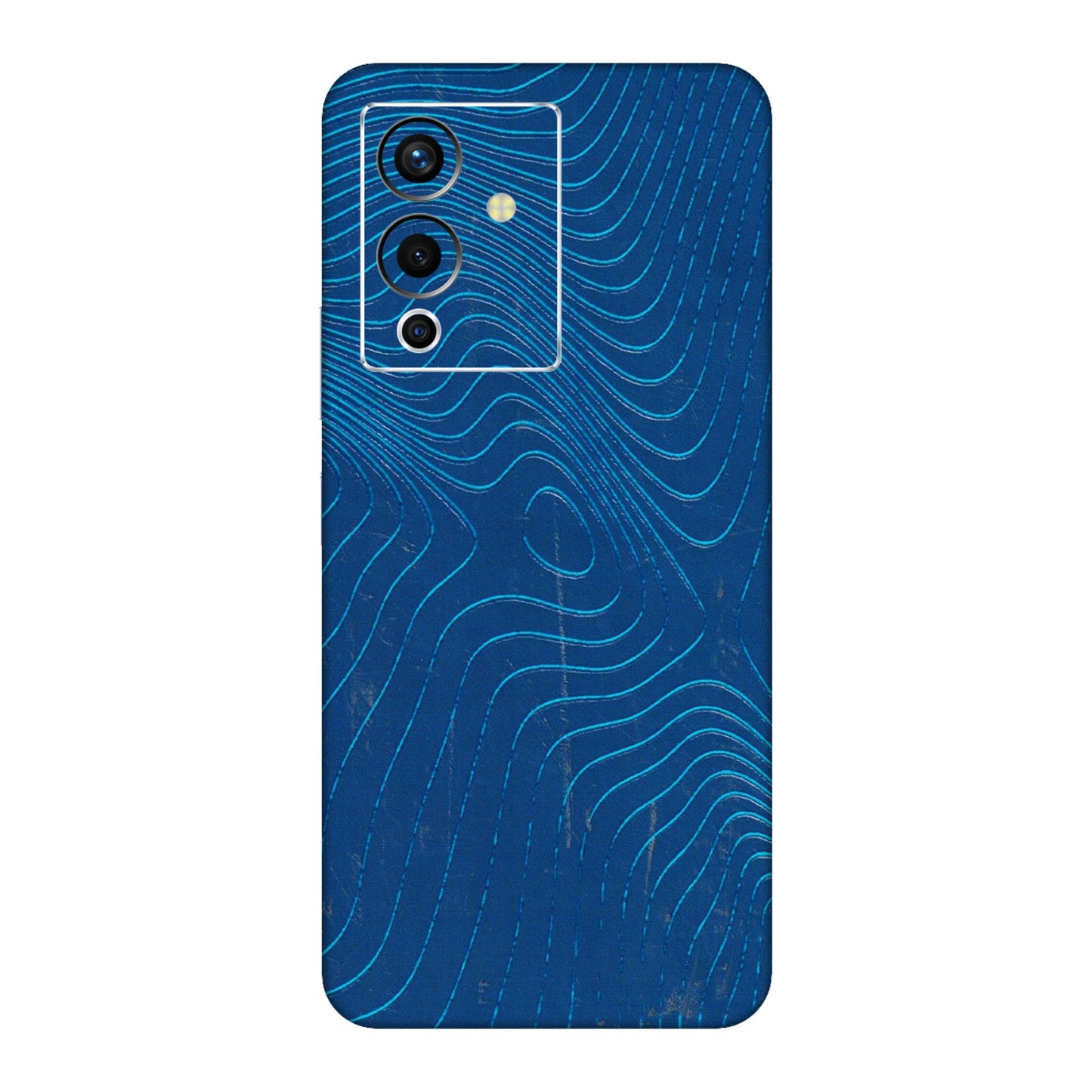 INFINIX Phone Skins (All Models) - Abstract Blue Line Map - 3D Embossed Finish (L-272) Infinix Note 12 Pro (5G)