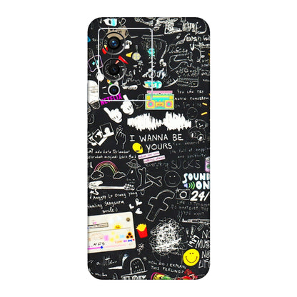 INFINIX Phone Skins (All Models) - Black Creatives Doodles - 3D Embossed Finish (L-311) Infinix Note 12 Pro (5G)