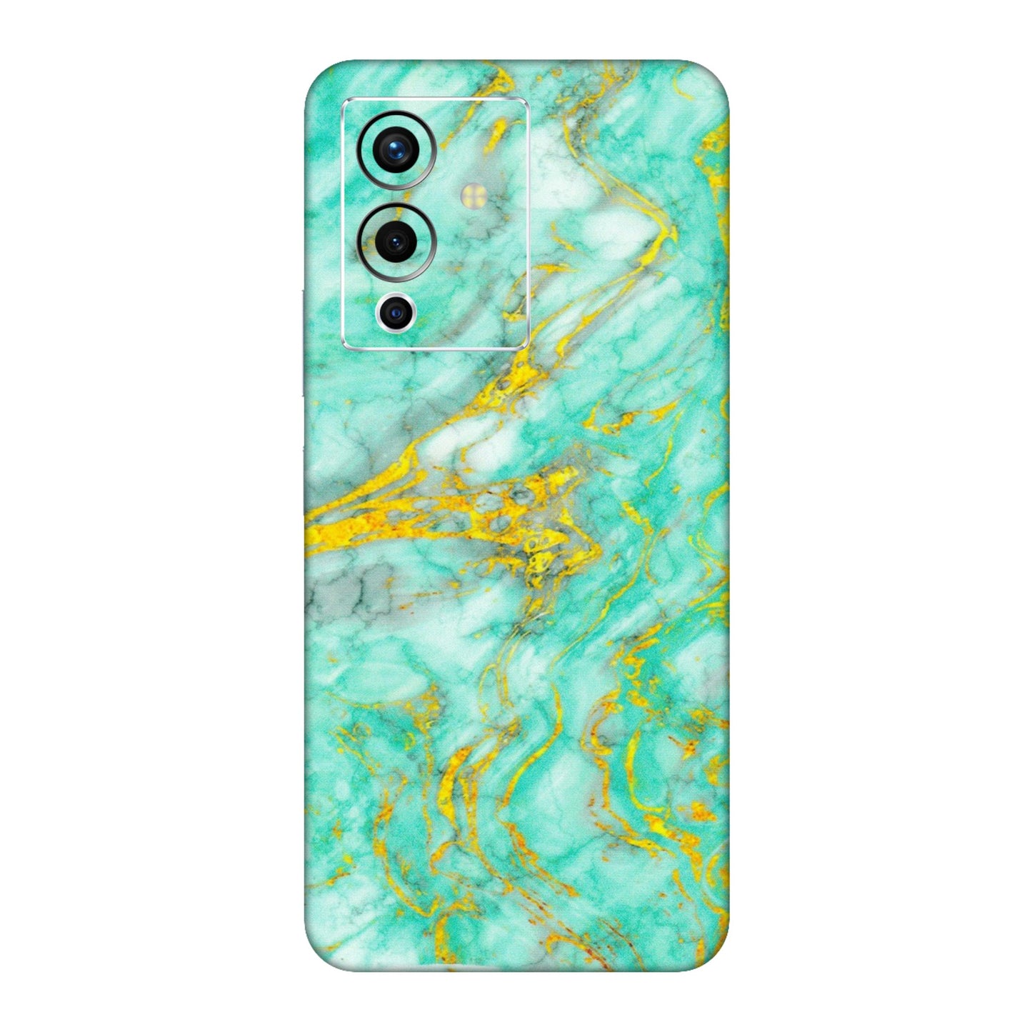INFINIX Phone Skins (All Models) - Green And Gold Marble Feel - Matte Finish (M-16) Infinix Note 12 Pro (5G)