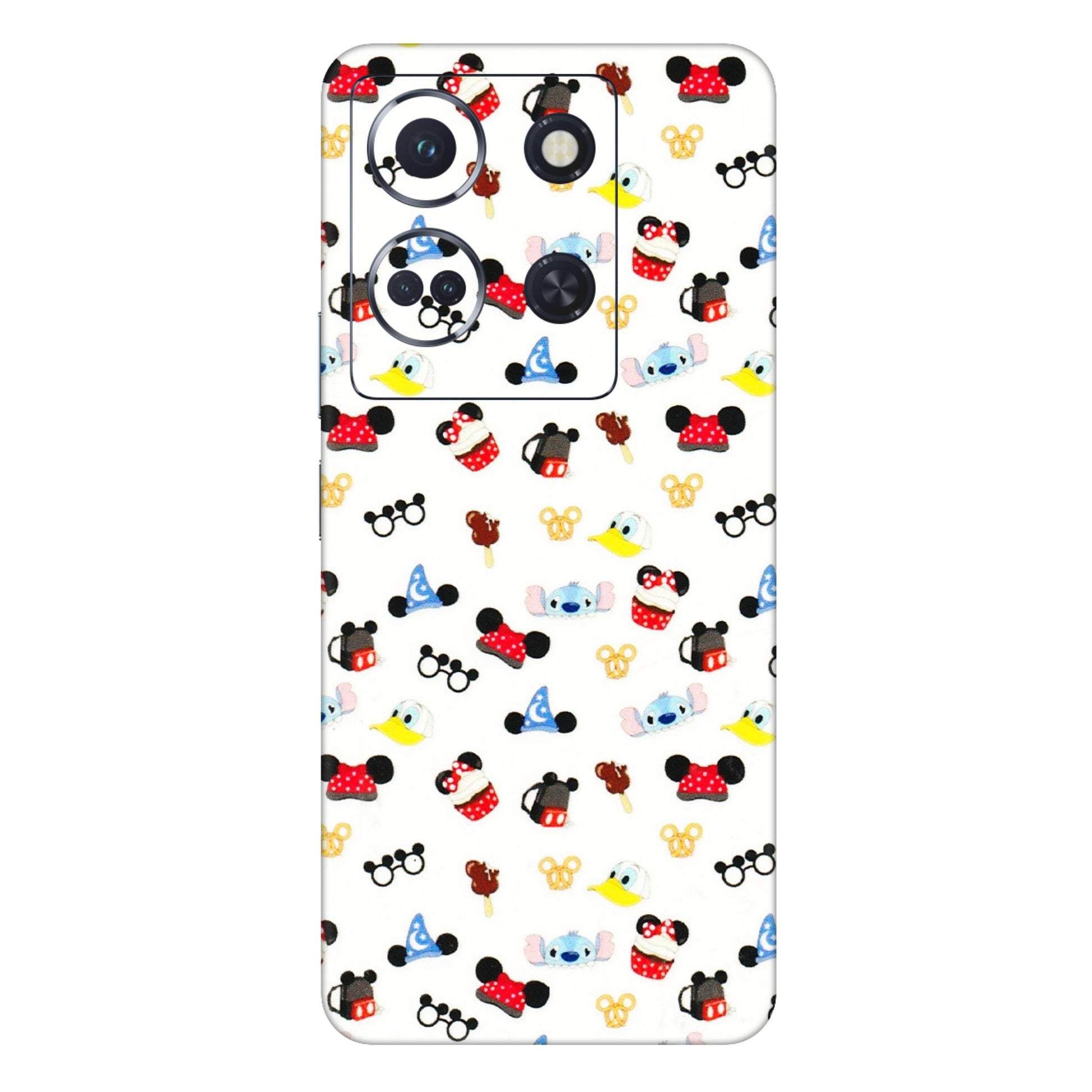 INFINIX Phone Skins (All Models) - Minnie Mouse & Donald Doodles s - 3D Embossed Finish (L-194) Infinix Note 30 (5G)