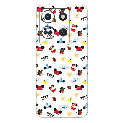 INFINIX Phone Skins (All Models) - Minnie Mouse & Donald Doodles s - 3D Embossed Finish (L-194) Infinix Note 30 (5G)