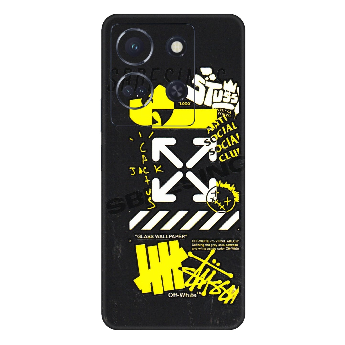 INFINIX Phone Skins (All Models) - Anti Social Graffiti - 3D Embossed Finish (L-198) Infinix Note 30 (5G)