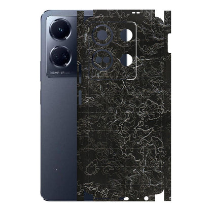 INFINIX Phone Skins (All Models) - Black map Texture - 3D Embossed Finish (L-201) Infinix Note 30 (5G)