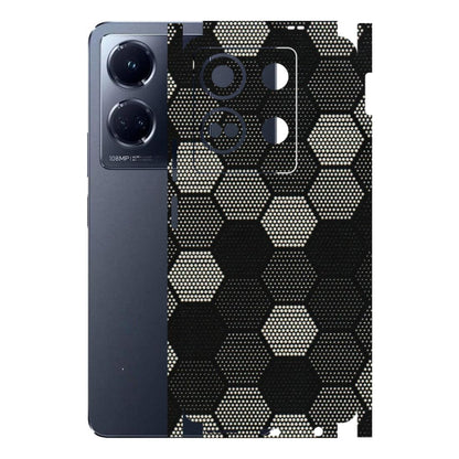 INFINIX Phone Skins (All Models) - Black & White Dotted Honeycomb Texture - 3D Embossed Finish (L-202) Infinix Note 30 (5G)