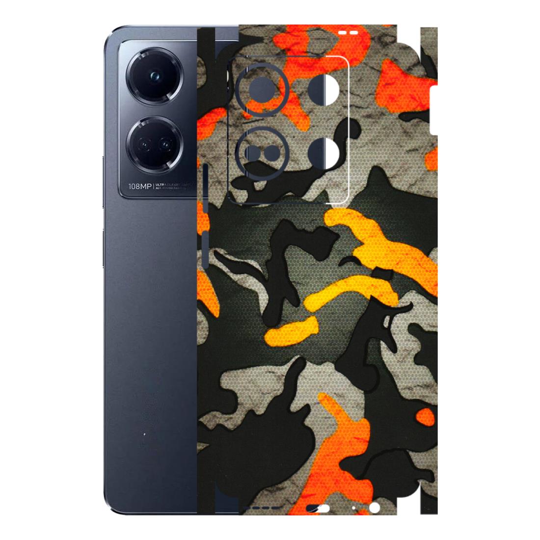 INFINIX Phone Skins (All Models) - Orange Camouflage - 3D Embossed Finish (L-204) Infinix Note 30 (5G)