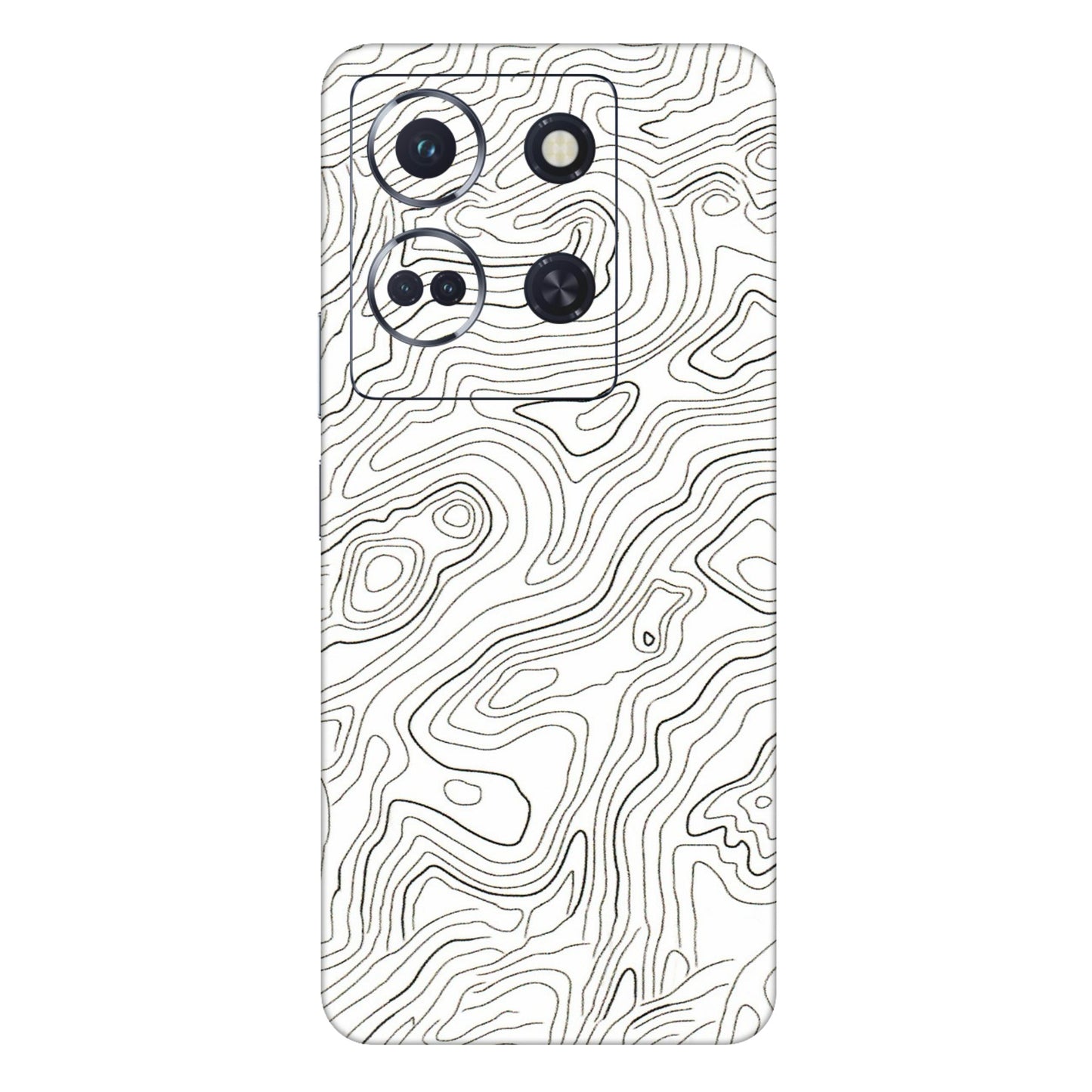 INFINIX Phone Skins (All Models) - White Black Swirls - 3D Embossed Finish (L-219) Infinix Note 30 (5G)