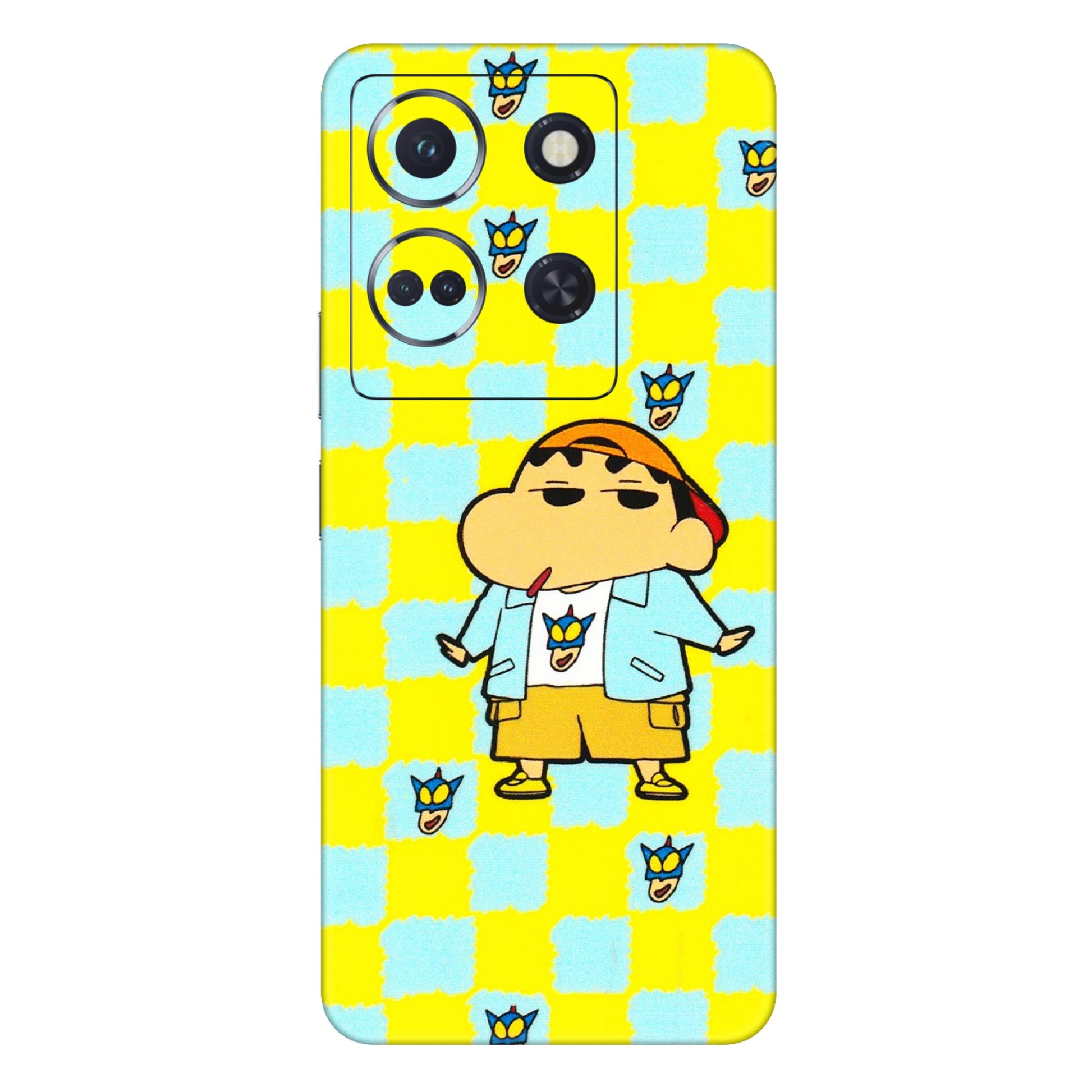 INFINIX Phone Skins (All Models) - Yellow Blue Shinchan Cute - 3D Embossed Finish (L-221) Infinix Note 30 (5G)
