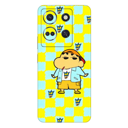 INFINIX Phone Skins (All Models) - Yellow Blue Shinchan Cute - 3D Embossed Finish (L-221) Infinix Note 30 (5G)