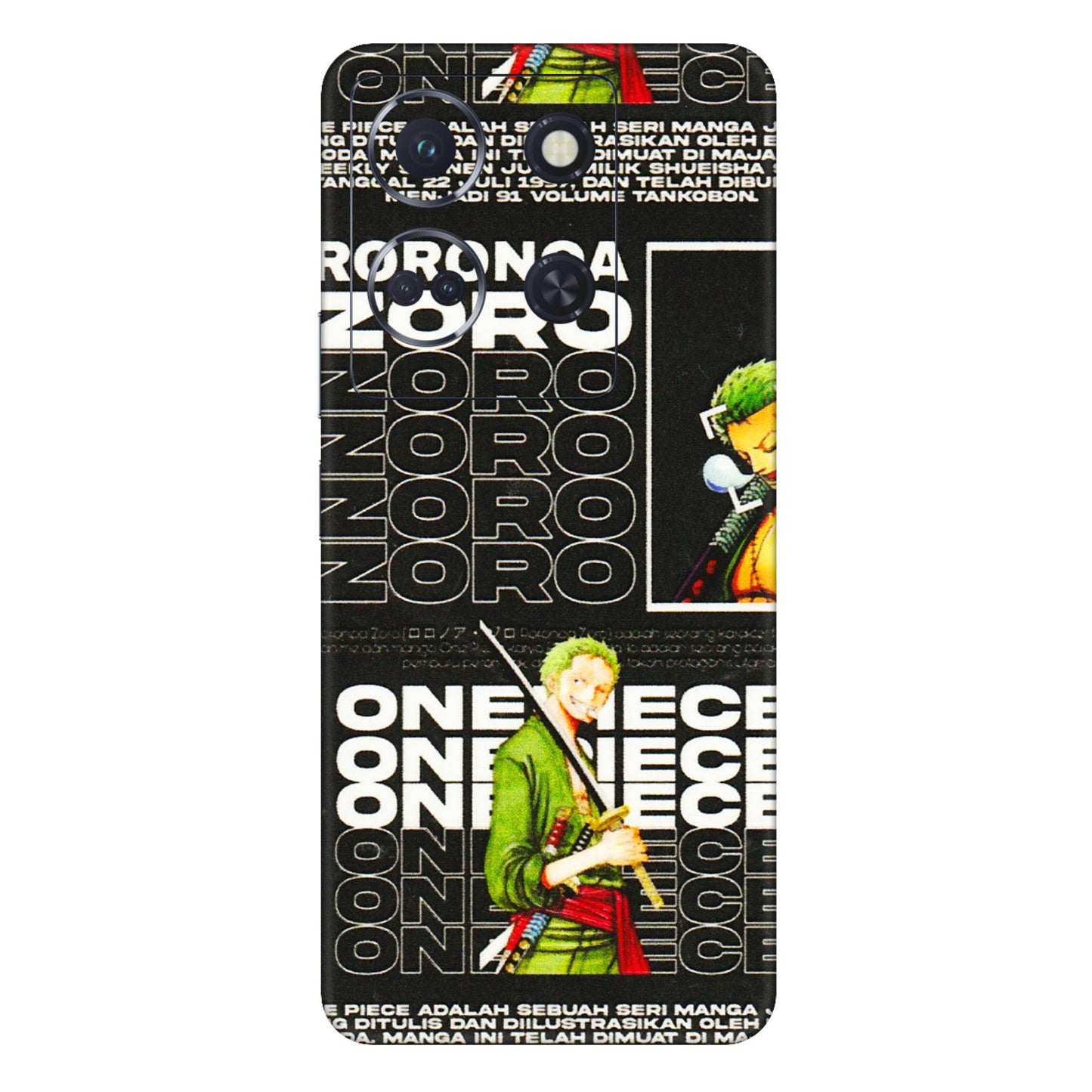 INFINIX Phone Skins (All Models) - One Piece Zoro - 3D Embossed Finish (L-250) Infinix Note 30 (5G)