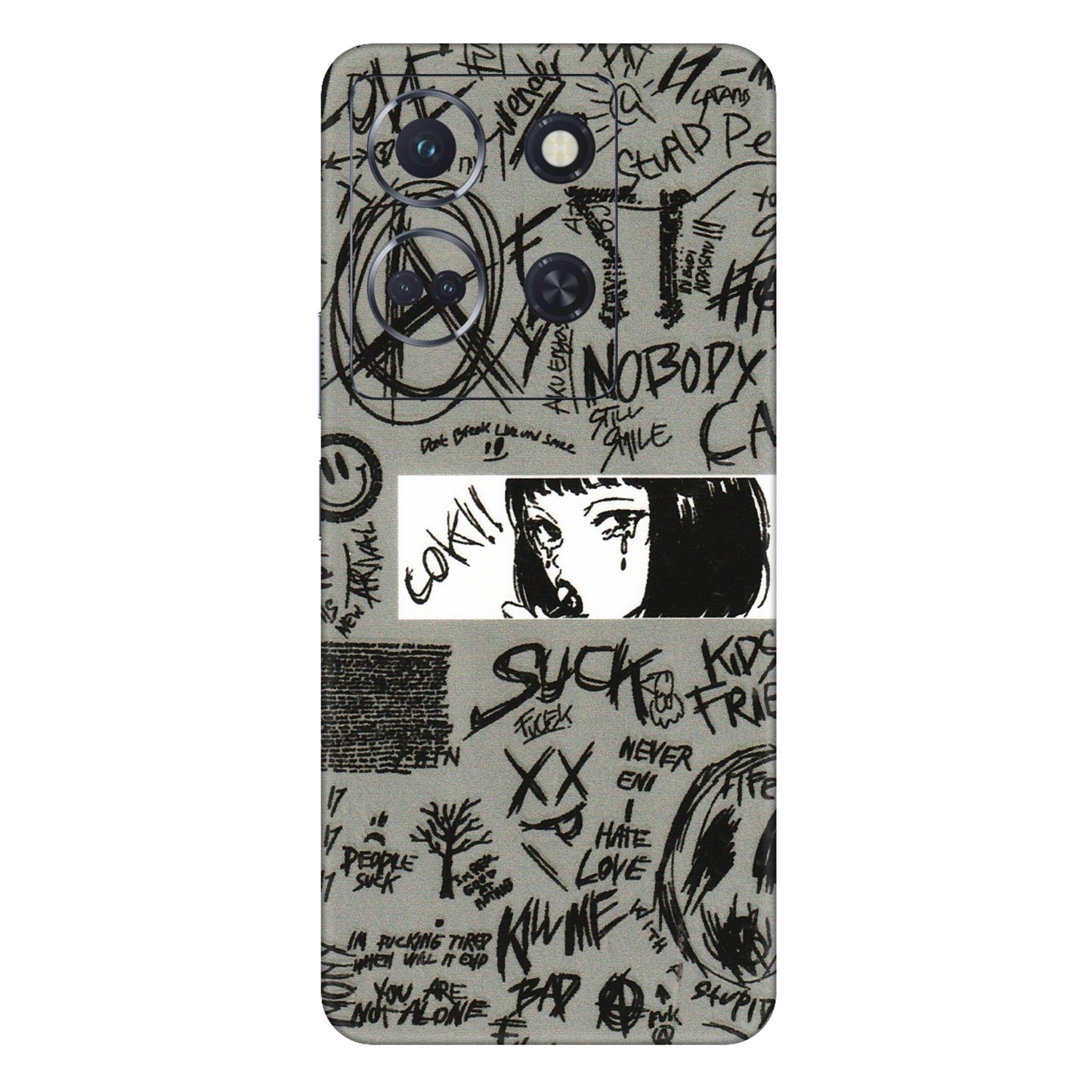INFINIX Phone Skins (All Models) - Never Have Love Anime - 3D Embossed Finish (L-260) Infinix Note 30 (5G)