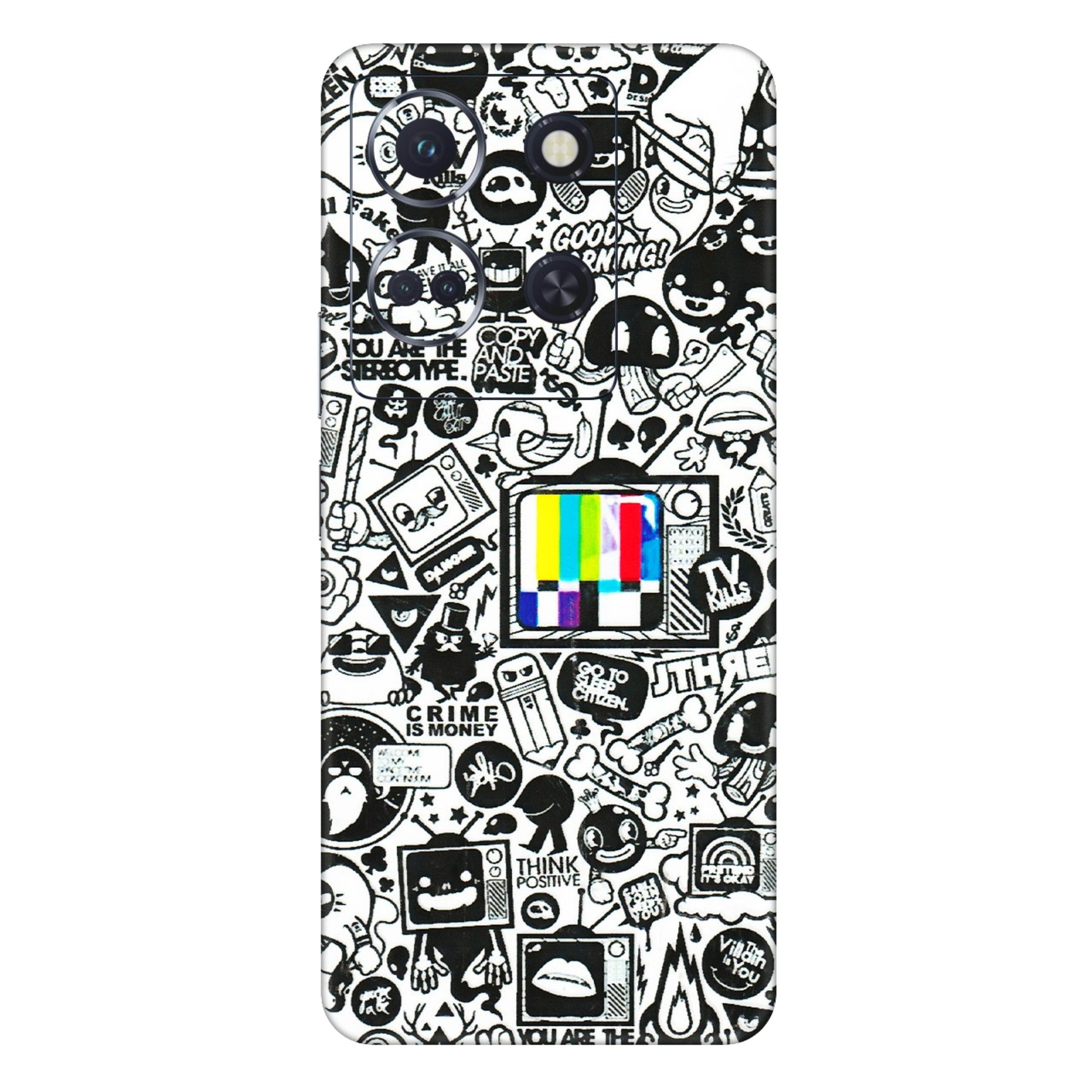 INFINIX Phone Skins (All Models) - Doodles Positive Art - 3D Embossed Finish (L-263) Infinix Note 30 (5G)
