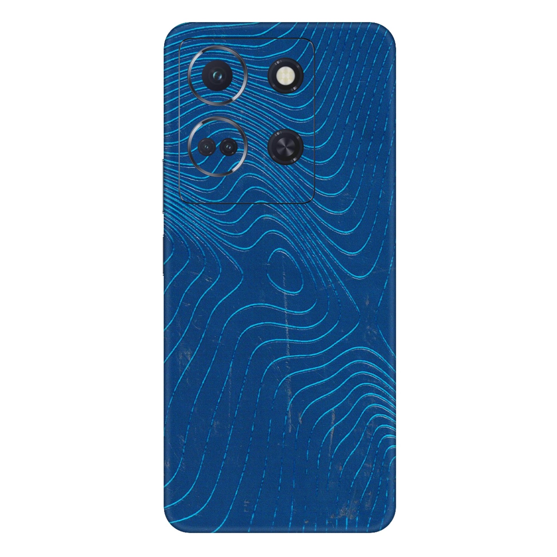 INFINIX Phone Skins (All Models) - Abstract Blue Line Map - 3D Embossed Finish (L-272) Infinix Note 30 (5G)