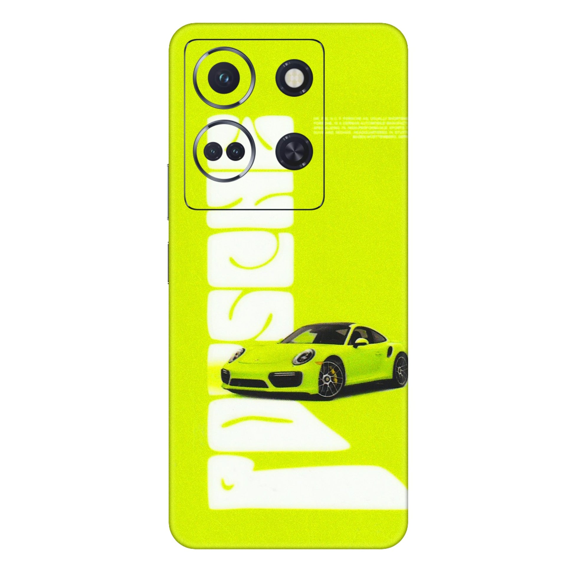 INFINIX Phone Skins (All Models) - Lime Green Porche - 3D Embossed Finish (L-30) Infinix Note 30 (5G)
