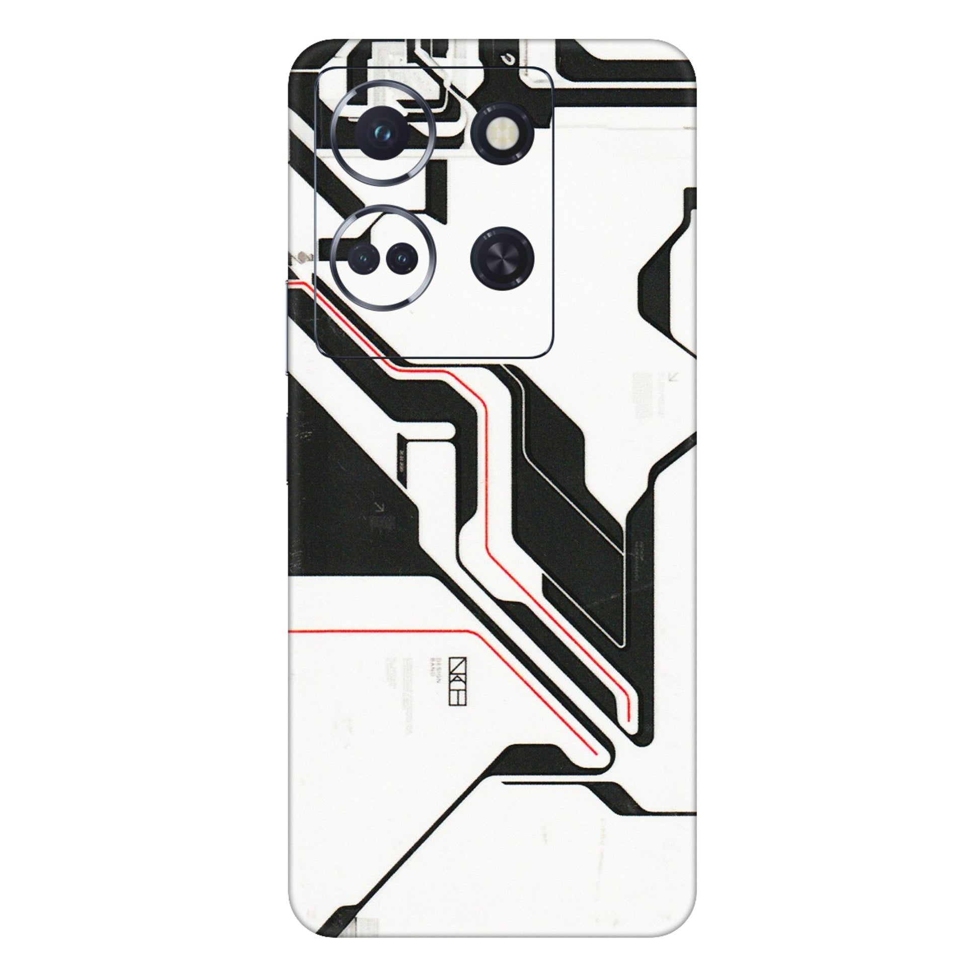 INFINIX Phone Skins (All Models) - White Techy Logo - 3D Embossed Finish (L-312) Infinix Note 30 (5G)