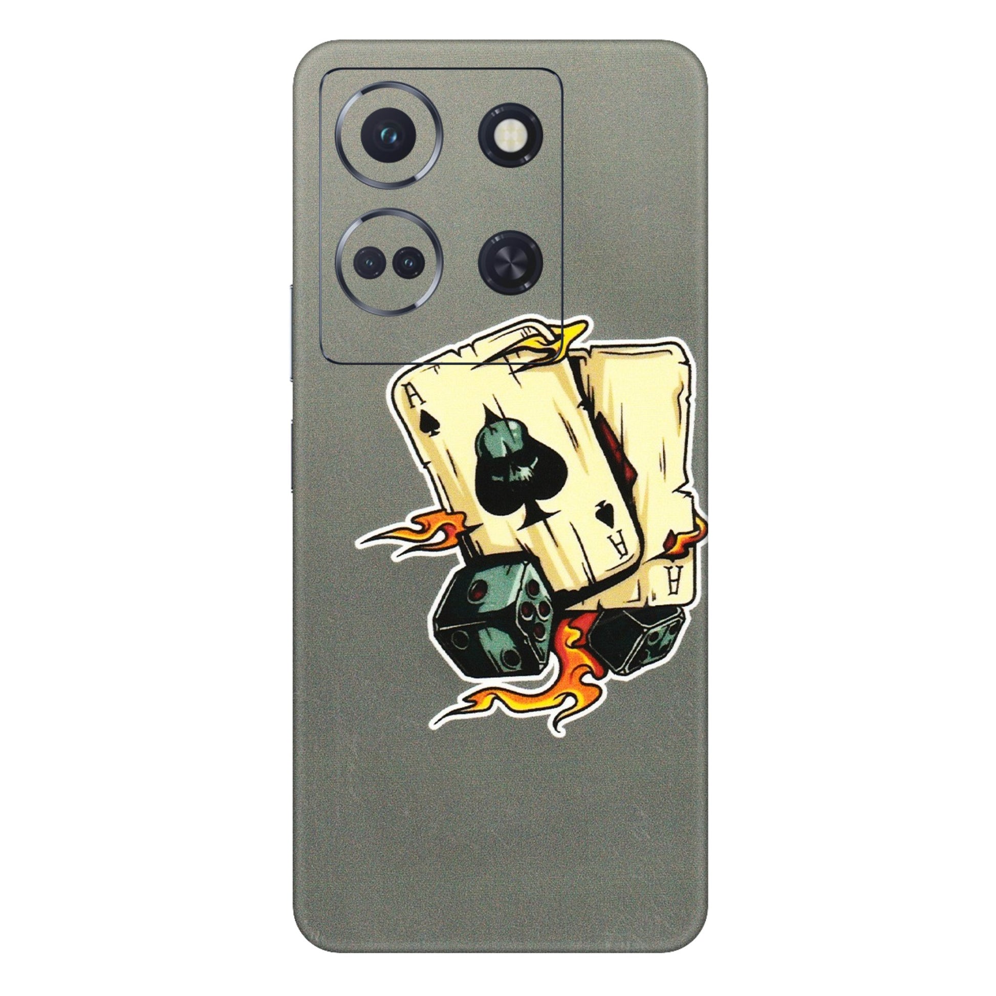 INFINIX Phone Skins (All Models) - Grey Cards Of Ace - 3D Embossed Finish (L-77) Infinix Note 30 (5G)
