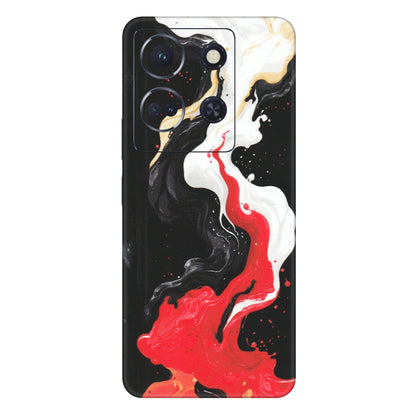 INFINIX Phone Skins (All Models) - Black Red White Paint Splash Fusion - Matte Finish (M-56) Infinix Note 30 (5G)