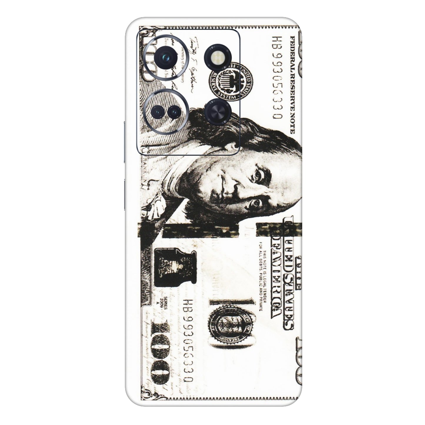 INFINIX Phone Skins (All Models) - 100 Dollar Currency - Transparent Finish (T-01) Infinix Note 30 (5G)