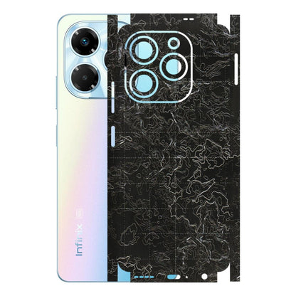 INFINIX Phone Skins (All Models) - Black map Texture - 3D Embossed Finish (L-201) Infinix Note 40X (5G)