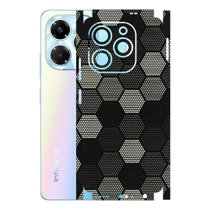 INFINIX Phone Skins (All Models) - Black & White Dotted Honeycomb Texture - 3D Embossed Finish (L-202) Infinix Note 40X (5G)