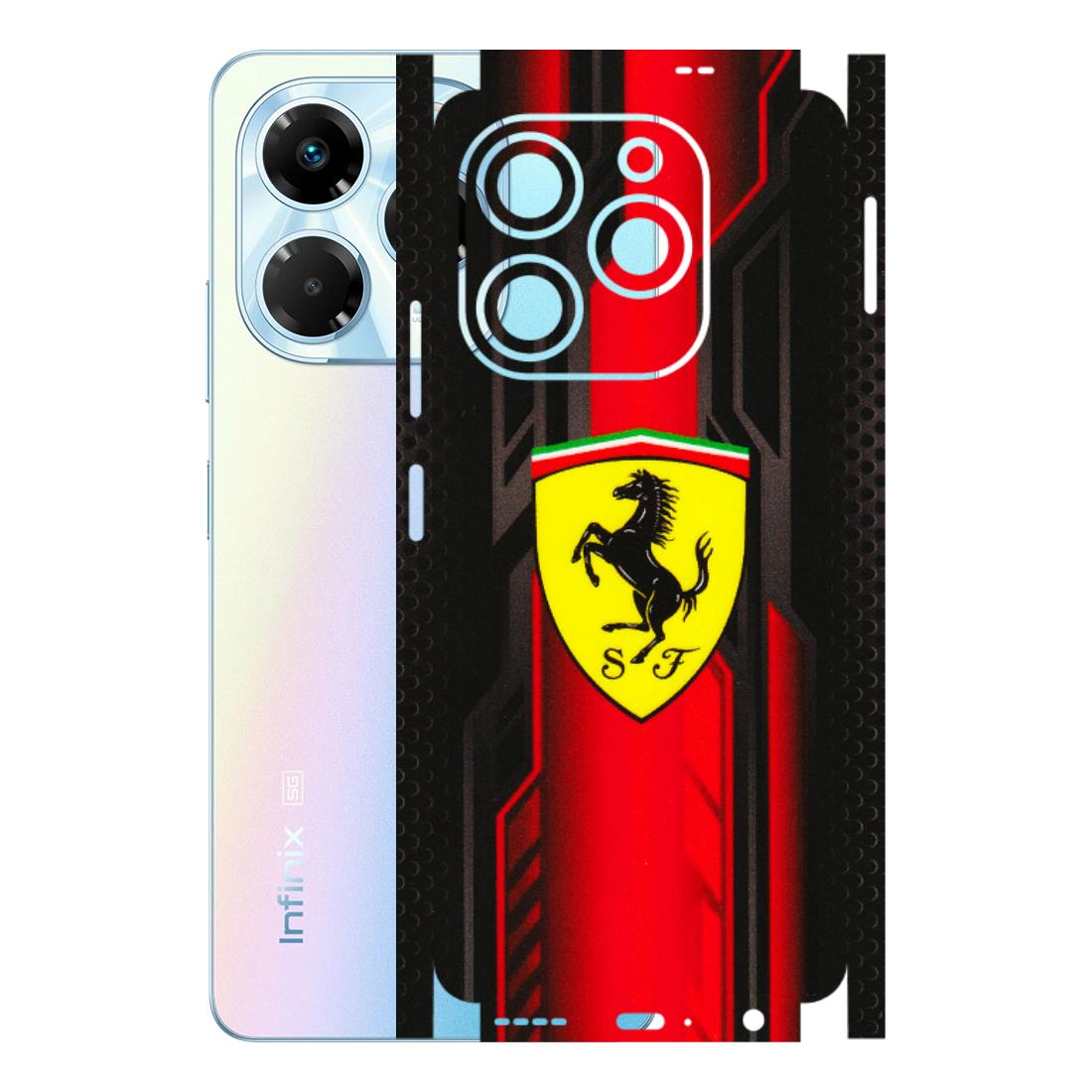 INFINIX Phone Skins (All Models) - Black Ferrari Logo - 3D Embossed Finish (L-253) Infinix Note 40X (5G)