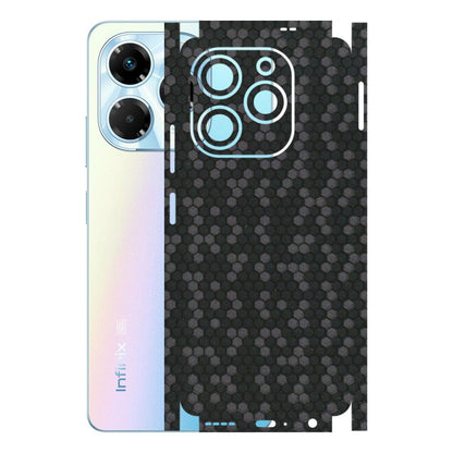 INFINIX Phone Skins (All Models) - Black Grey Honeycomb Sober - 3D Embossed Finish (L-85) Infinix Note 40X (5G)