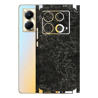 INFINIX Phone Skins (All Models) - Black map Texture - 3D Embossed Finish (L-201) Infinix Note 40