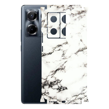 INFINIX Phone Skins (All Models) - Black and White Marble Texture - 3D Embossed Finish (L-124) Infinix Note 40 PRO 4G