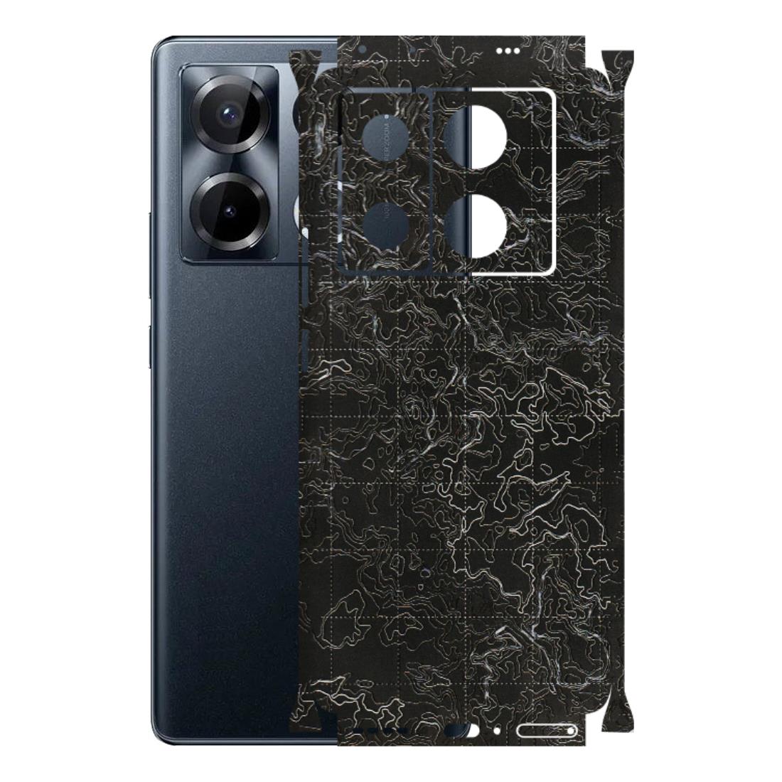 INFINIX Phone Skins (All Models) - Black map Texture - 3D Embossed Finish (L-201) Infinix Note 40 PRO 4G