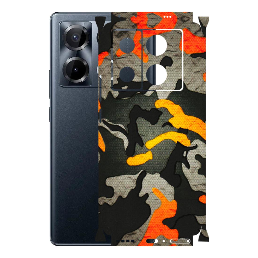 INFINIX Phone Skins (All Models) - Orange Camouflage - 3D Embossed Finish (L-204) Infinix Note 40 PRO 4G