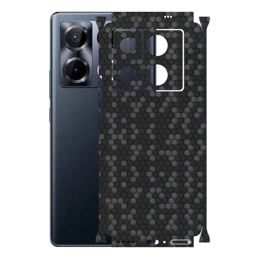 INFINIX Phone Skins (All Models) - Black Grey Honeycomb Sober - 3D Embossed Finish (L-85) Infinix Note 40 PRO 4G