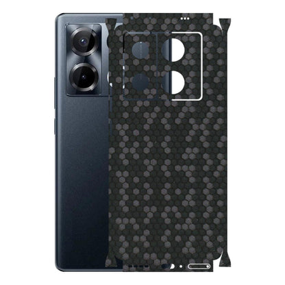 INFINIX Phone Skins (All Models) - Black Grey Honeycomb Sober - 3D Embossed Finish (L-85) Infinix Note 40 PRO 4G