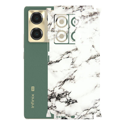 INFINIX Phone Skins (All Models) - Black and White Marble Texture - 3D Embossed Finish (L-124) Infinix Note 40 PRO (5G)