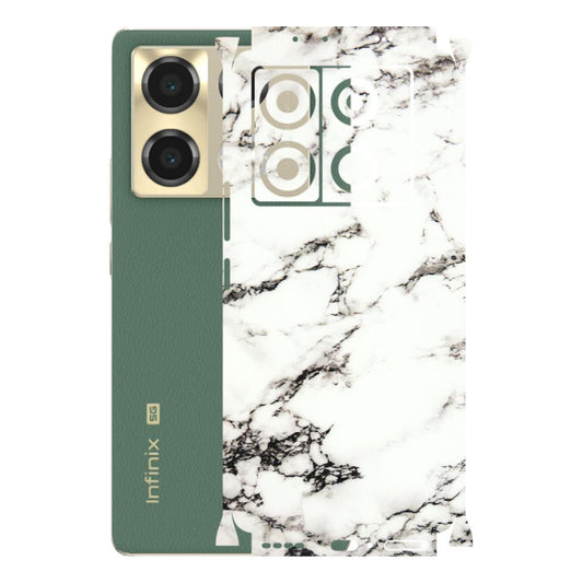 INFINIX Phone Skins (All Models) - Black and White Marble Texture - 3D Embossed Finish (L-124) Infinix Note 40 PRO (5G)