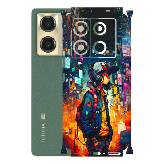 INFINIX Phone Skins (All Models) - Street Anime Guy - 3D Embossed Finish (L-158) Infinix Note 40 PRO (5G)