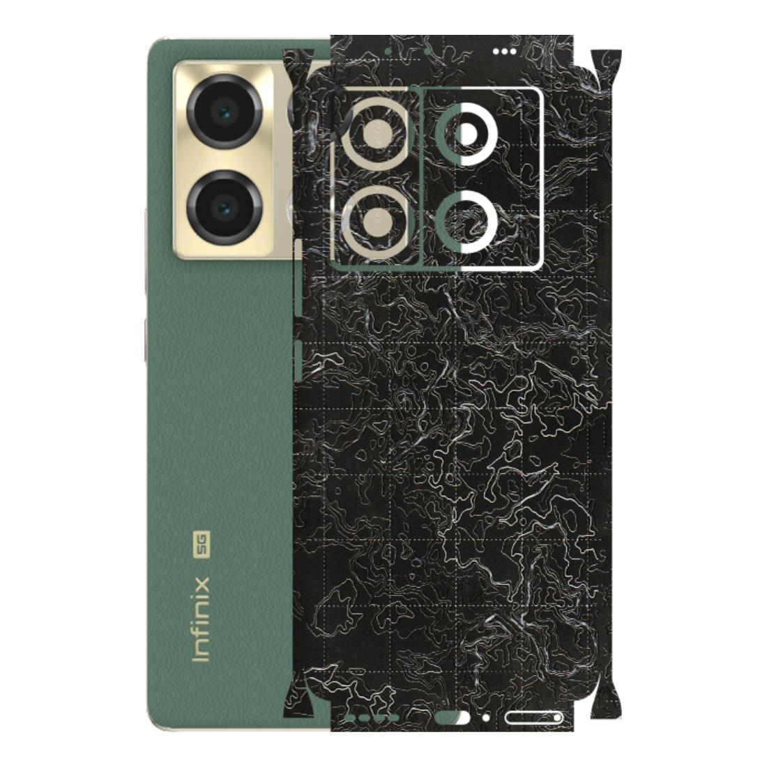 INFINIX Phone Skins (All Models) - Black map Texture - 3D Embossed Finish (L-201) Infinix Note 40 PRO (5G)