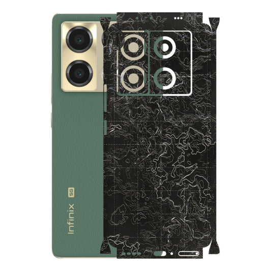 INFINIX Phone Skins (All Models) - Black map Texture - 3D Embossed Finish (L-201) Infinix Note 40 PRO (5G)