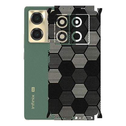 INFINIX Phone Skins (All Models) - Black & White Dotted Honeycomb Texture - 3D Embossed Finish (L-202) Infinix Note 40 PRO (5G)
