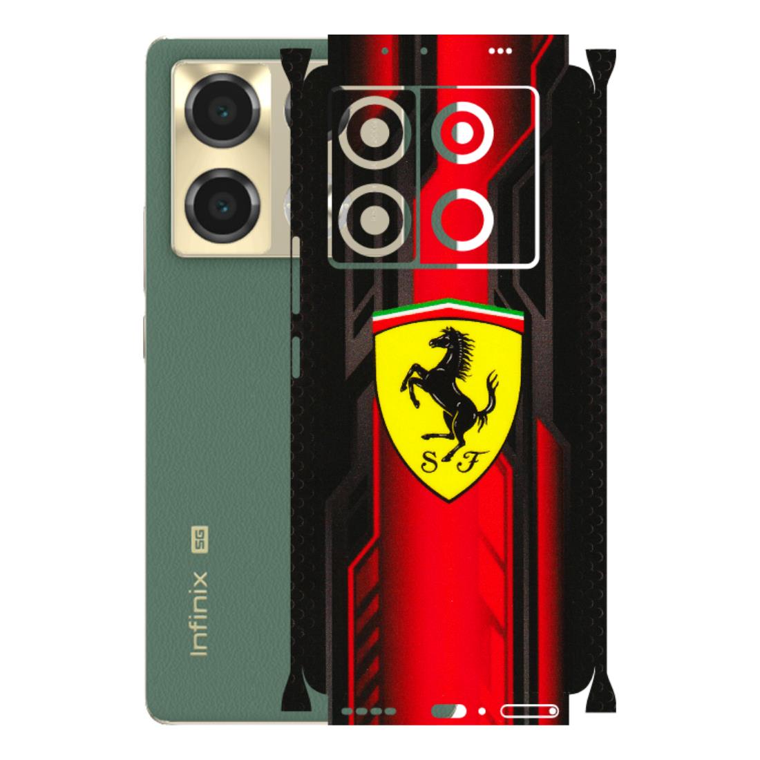 INFINIX Phone Skins (All Models) - Black Ferrari Logo - 3D Embossed Finish (L-253) Infinix Note 40 PRO (5G)