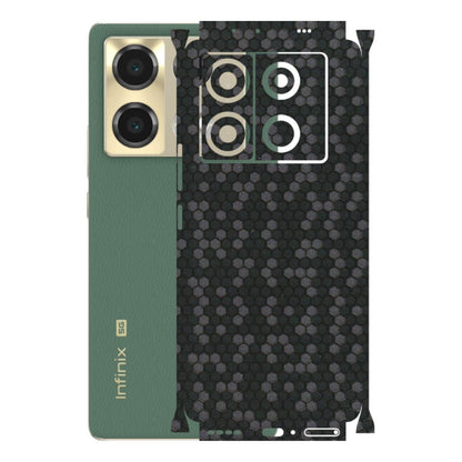 INFINIX Phone Skins (All Models) - Black Grey Honeycomb Sober - 3D Embossed Finish (L-85) Infinix Note 40 PRO (5G)