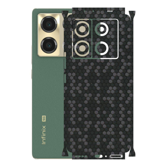 INFINIX Phone Skins (All Models) - Black Grey Honeycomb Sober - 3D Embossed Finish (L-85) Infinix Note 40 PRO (5G)