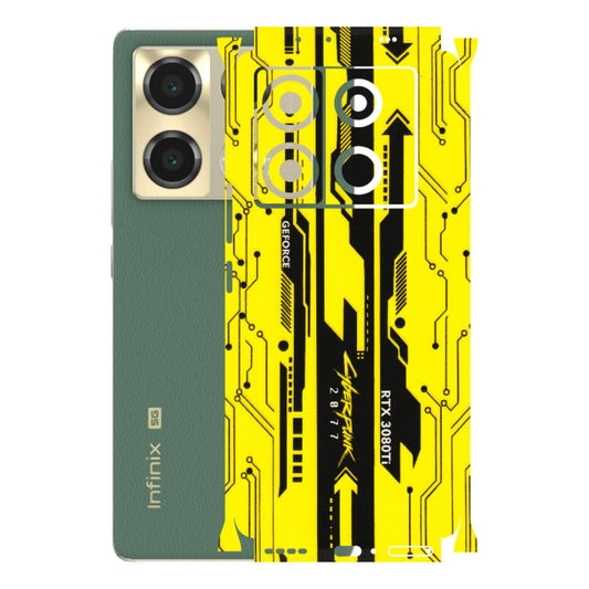 INFINIX Phone Skins (All Models) - Yellow Cyberpunk - 3D Embossed Finish (L-93) Infinix Note 40 PRO (5G)